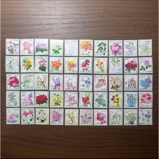 日本の古切手　おもてなしの花 その2　50枚(使用済み切手/官製はがき)