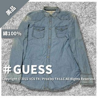 ゲス(GUESS)の【美品】ゲス シャツ/ブラウス(七分/長袖) S デニムシャツ ✓3153(ポロシャツ)