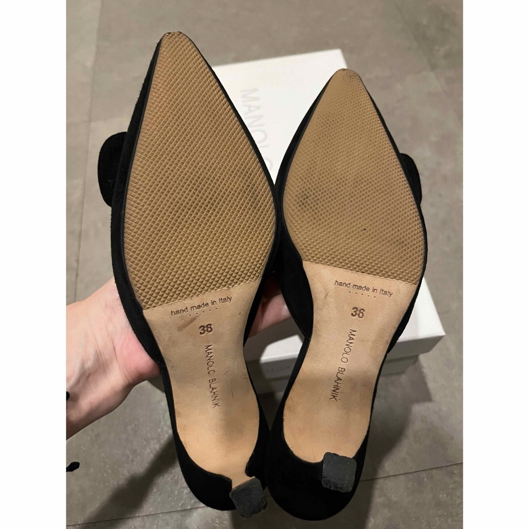 MANOLO BLAHNIK(マノロブラニク)の【裏張り済】MANOLO BLAHNIK（マノロ・ブラニク）　ミュール　黒　36 レディースの靴/シューズ(ミュール)の商品写真