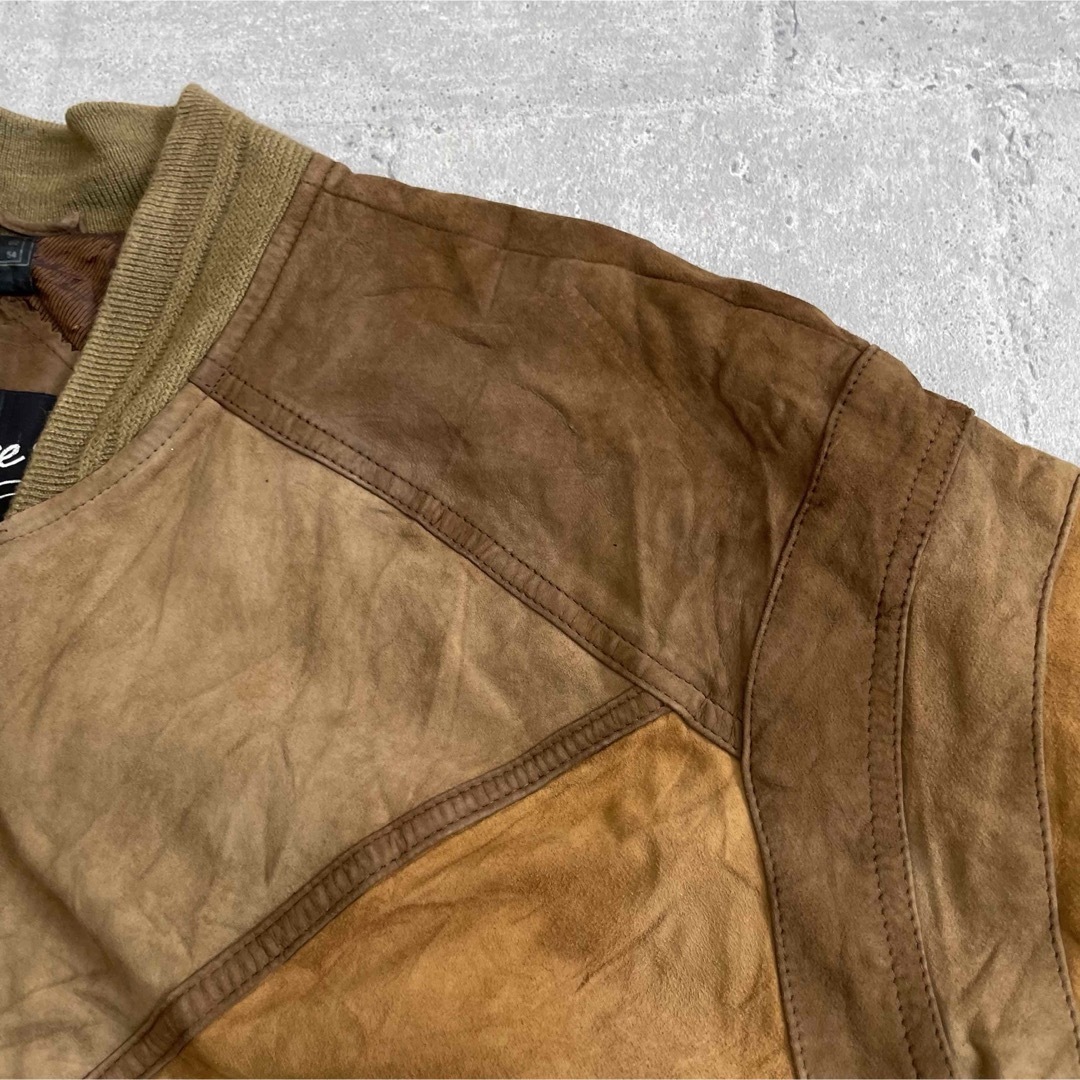 VINTAGE(ヴィンテージ)の80's ユーロ古着 vintage パッチワーク スウェードレザー ジャケット メンズのジャケット/アウター(レザージャケット)の商品写真