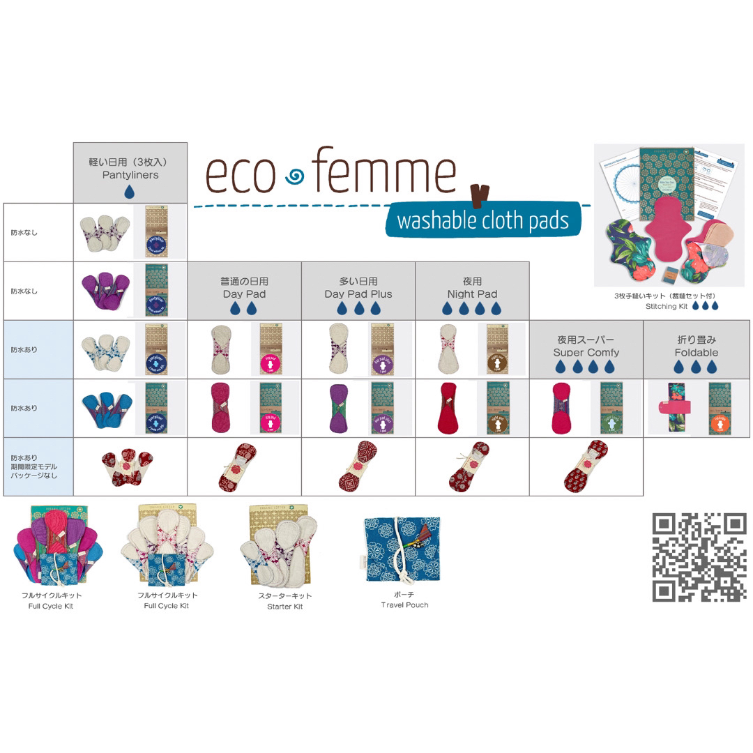 Eco Femme ブロックプリント布ナプキン (防水あり）夜用スーパー1枚 レディースのレディース その他(その他)の商品写真