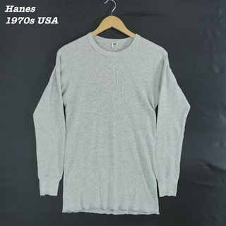 ヘインズ(Hanes)のHanes THERMAL T-SHIRTS 1970s USA XL T252(Tシャツ/カットソー(七分/長袖))