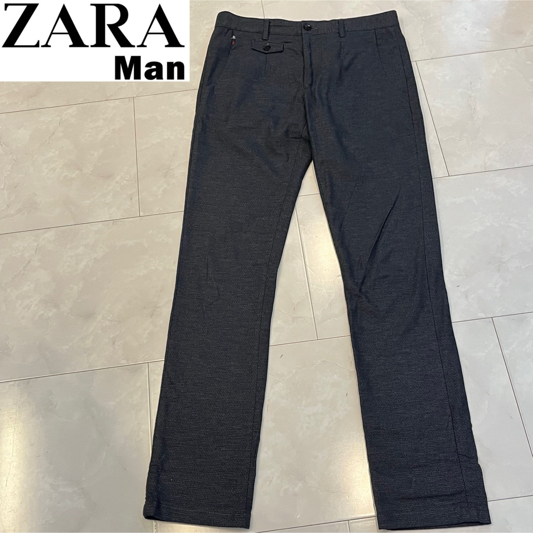 ZARA(ザラ)のZARAザラ ストレート ボトムス カジュアルパンツ 黒×紺×灰 スラックス M メンズのパンツ(スラックス)の商品写真