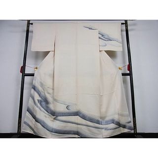 平和屋川間店■訪問着　刺繍　箔散らし　銀彩　着丈156cm　裄丈62cm　正絹　逸品　A-ex4430(着物)