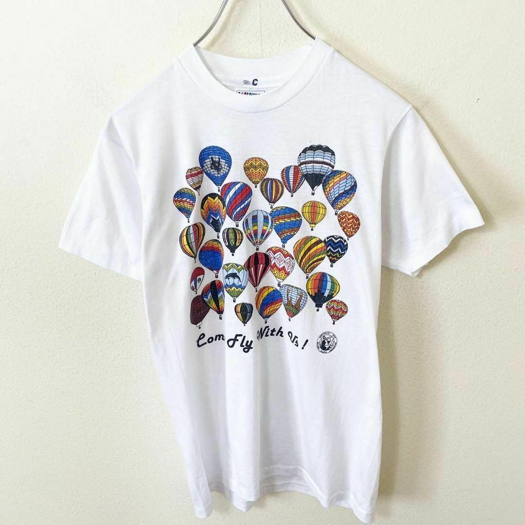 Hanes(ヘインズ)のUSA製　80s Hanes プリント　Tシャツ　半袖　古着　ヴィンテージ メンズのトップス(Tシャツ/カットソー(半袖/袖なし))の商品写真