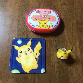 ポケモン(ポケモン)のポケモングッズ3種　キーホルダー　コースター　楕円形空き缶(キャラクターグッズ)