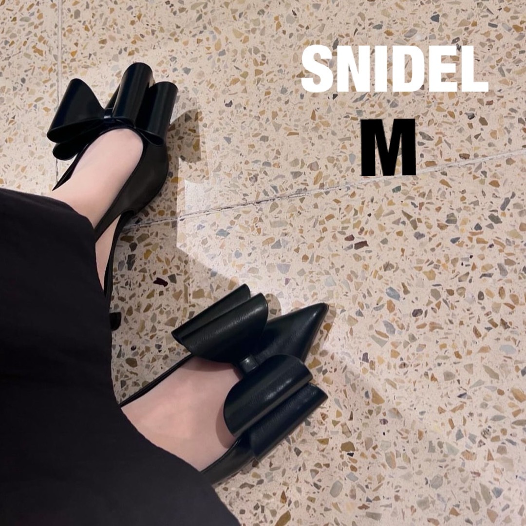 SNIDEL - スナイデル snidel リボンモチーフサンダル ブラック SNIDEL - スナイデル snidel リボンモチーフサンダル ブラック