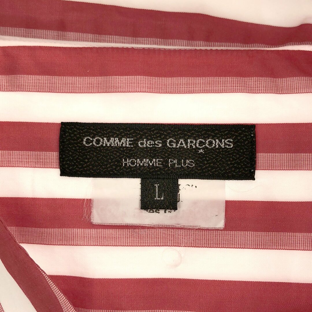 COMME des GARCONS HOMME PLUS(コムデギャルソンオムプリュス)のCOMME des GARCONS HOMME PLUS コム デギャルソンオムプリュス 20SS ストライプシャツ レッド×ホワイト L PE-B004 メンズのトップス(シャツ)の商品写真