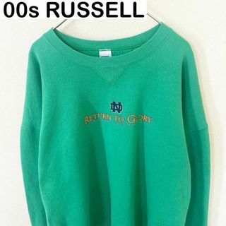 メキシコ製　00s RUSSELL プリント　スウェット　古着　アメカジ(スウェット)