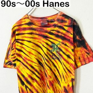 ヘインズ(Hanes)の90s〜00s Hanes ファイヤーパターン　Tシャツ　古着　ヴィンテージ(Tシャツ/カットソー(半袖/袖なし))