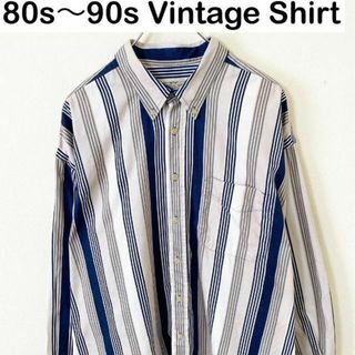 80s〜90s NATURAL ISSUE ストライプ　シャツ　古着　アメカジ(シャツ)