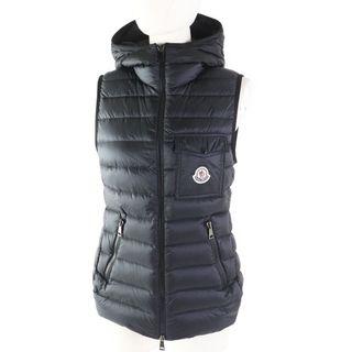 モンクレール(MONCLER)の極美品◎MONCLER モンクレール 21年製 GLYCO グリコ ワッペン・フード付き ダウンベスト ブラック 1 正規品 レディース(ダウンベスト)