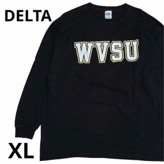 DELTA WVSU カレッジロゴ　ロンT 長袖　ブラック　XL(Tシャツ/カットソー(七分/長袖))