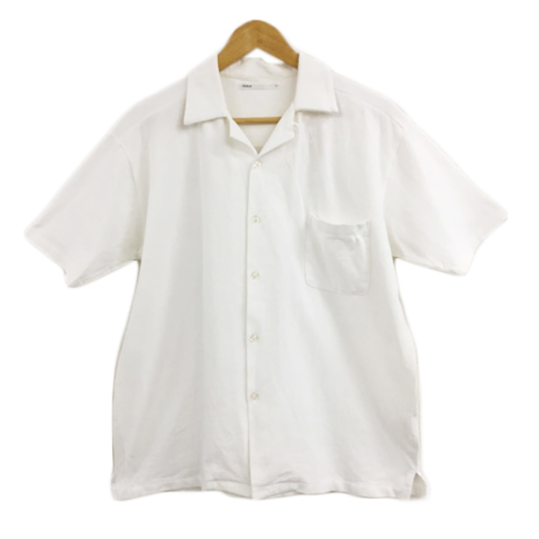 ikka(イッカ)のイッカ シャツ カジュアル オープンカラー スタンダード 鹿の子 半袖 L 白 メンズのトップス(シャツ)の商品写真