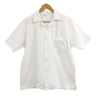 イッカ(ikka)のイッカ シャツ カジュアル オープンカラー スタンダード 鹿の子 半袖 L 白(シャツ)