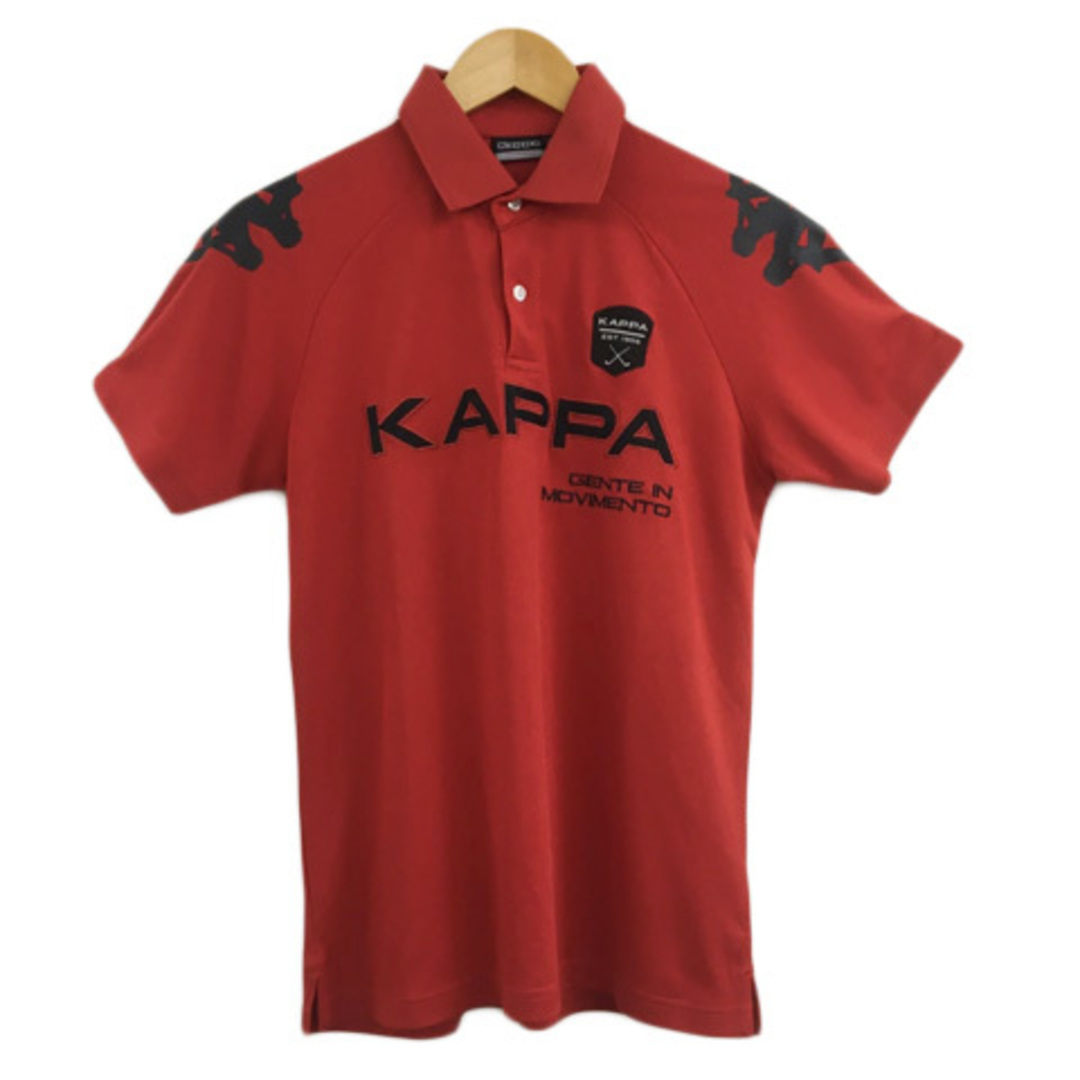 Kappa(カッパ)のカッパ ポロシャツ カットソー プルオーバー ワッペン ロゴ 半袖 M 赤 黒 メンズのトップス(ポロシャツ)の商品写真