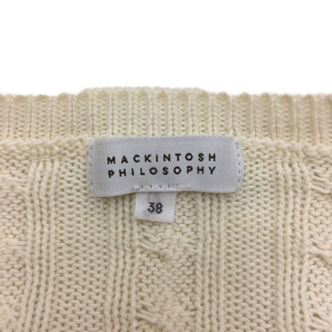 MACKINTOSH PHILOSOPHY(マッキントッシュフィロソフィー)のマッキントッシュフィロソフィー セーター ニット ケーブル編み 長袖 38 白 レディースのトップス(ニット/セーター)の商品写真