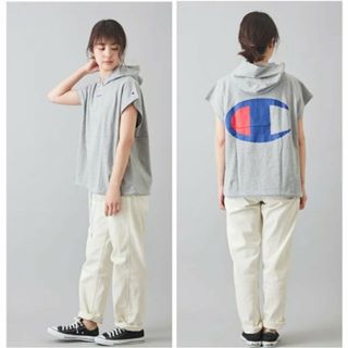 チャンピオン(Champion)のChampion　チャンピオン　ノースリーブパーカー　グレー(パーカー)