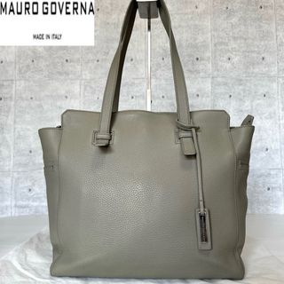 MAURO GOVERNA トリヨンレザー グレー ゴールド金具A4トートバッグ(トートバッグ)