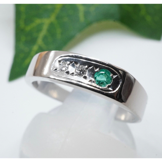 天然 エメラルド ダイヤモンド リング プラチナ PT900(リング(指輪))