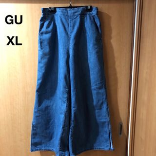 GU - GU  イージーデニムパラッツォパンツXL