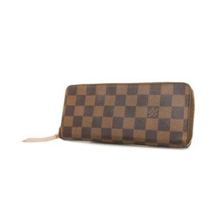 ルイヴィトン(LOUIS VUITTON)の【4ge5666】ルイヴィトン 長財布/ダミエ/ポルトフォイユクレマンス/N41626/エベヌ/ローズバレリーヌ【中古】レディース(財布)