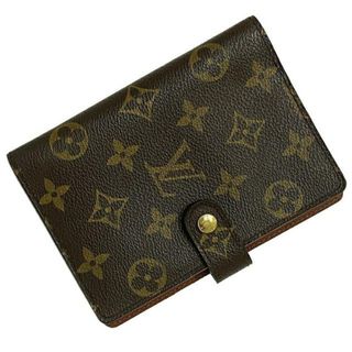 ルイヴィトン(LOUIS VUITTON)のルイ ヴィトン 手帳カバー アジェンダ PM ブラウン モノグラム R20005 美品 中古 CA0042 LOUIS VUITTON 茶色 6穴 手帳 ノート ビジネス ロゴ 総柄 定番 人気 ホック カードポケット付 ゴールド金具(手帳)