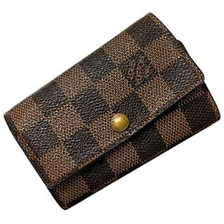 ルイヴィトン(LOUIS VUITTON)のルイ ヴィトン 6連 キーケース ミュルティクレ6 ブラウン ゴールド ダミエ エベヌ N62630 キーリング 中古 CT9065 LOUIS VUITTON ホック 折り ヴィンテージ 鍵 ホルダー レディース メンズ ユニセックス(キーケース)