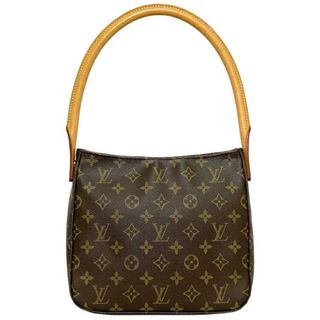 ルイヴィトン(LOUIS VUITTON)のルイ ヴィトン セミショルダー バッグ ルーピング ＭＭ ブラウン ベージュ モノグラム M51146 美品 中古 FL0081 LOUIS VUITTON ハンドバッグ 肩掛け ワンショルダー ヴィンテージ ファスナー 人気(ハンドバッグ)