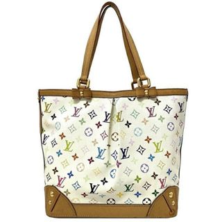 ルイヴィトン(LOUIS VUITTON)のルイ ヴィトン トートバッグ シャーリーン ＭＭ ホワイト ベージュ マルチカラー モノグラム マルチ M93212 美品 モノグラムキャンバス ヌメ革 中古 SR4161 LOUIS VUITTON レア 肩掛け 書類 A4 LV(トートバッグ)