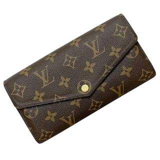 ルイヴィトン(LOUIS VUITTON)のルイ ヴィトン 長財布 ポルトフォイユ サラ ブラウン ゴールド モノグラム M60531 二つ折り モノグラムキャンバス 中古 CT4757  LOUIS VUITTON 財布 ホック ロゴ フラップ 総柄 ポケット豊富 16枚 定番(財布)