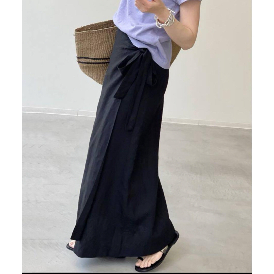 L'Appartement DEUXIEME CLASSE(アパルトモンドゥーズィエムクラス)のLisiere Linen Wrap Skirt レディースのスカート(ロングスカート)の商品写真