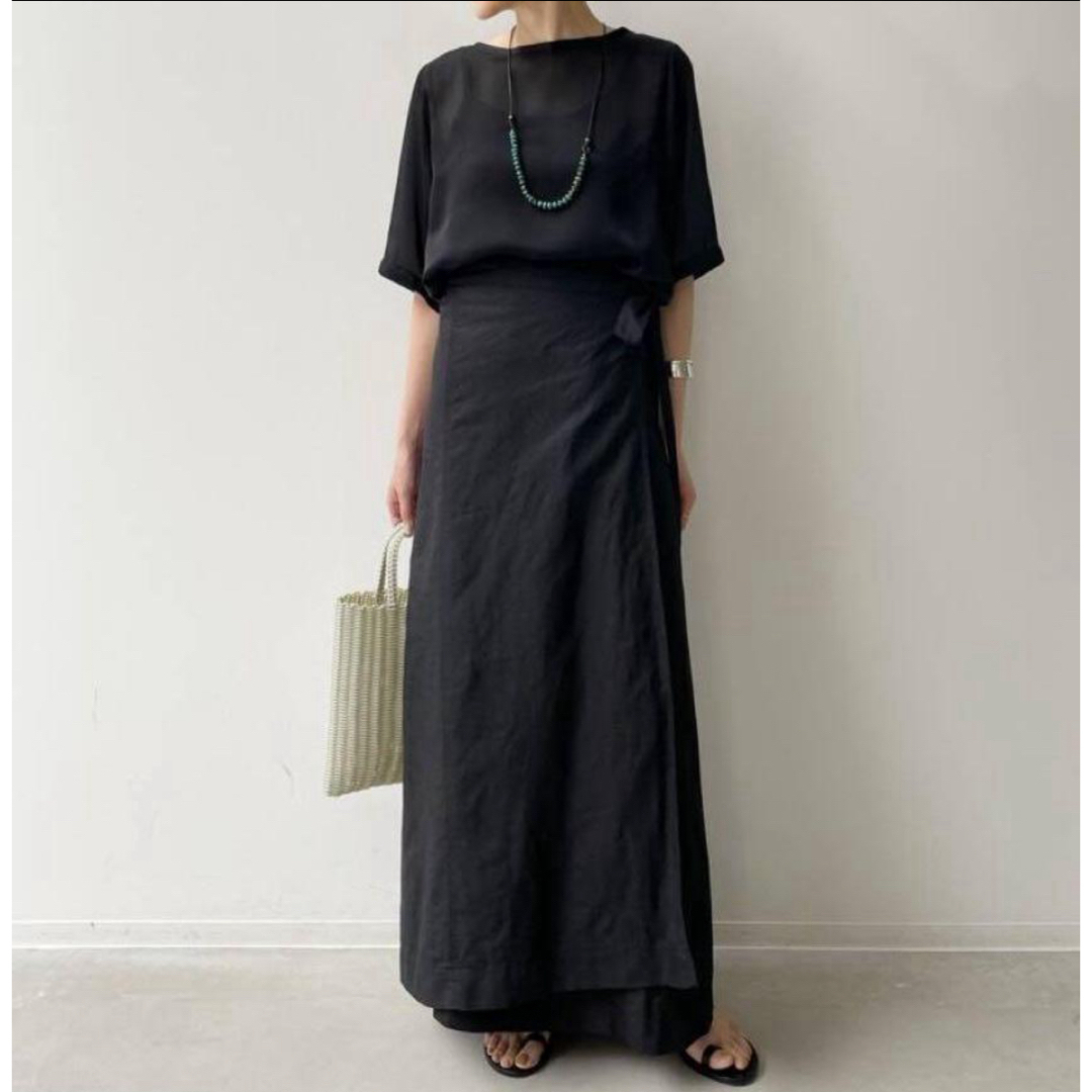 L'Appartement DEUXIEME CLASSE(アパルトモンドゥーズィエムクラス)のLisiere Linen Wrap Skirt レディースのスカート(ロングスカート)の商品写真