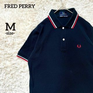 フレッドペリー(FRED PERRY)の【フレッドペリー/美品】ポロシャツ【鹿の子/ブラック/ゴルフ/半袖/Mサイズ】(ポロシャツ)