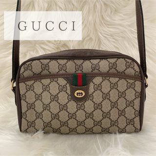 グッチ(Gucci)のオールド グッチ ミニ ショルダーバッグ シェリー GGプラス 茶(ショルダーバッグ)