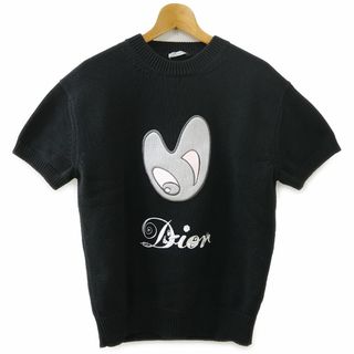 ディオール(Dior)のディオール 半袖ニットトップス ケニーシャーフ 黒 ブラック S(Tシャツ/カットソー(半袖/袖なし))