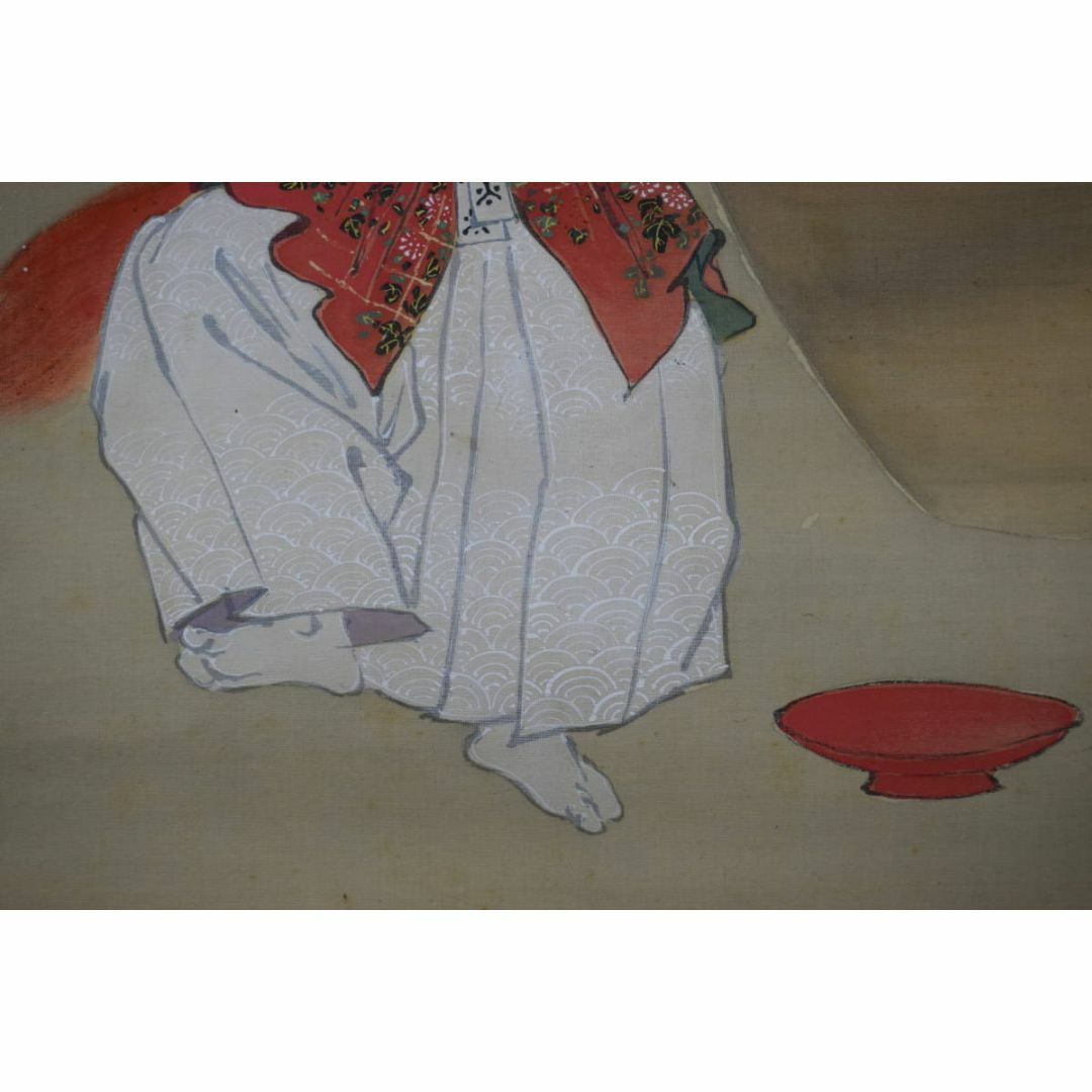 真作】藤島華僊/猩々図/祝事人物図/能画/掛軸☆宝船☆Z-237の 真作】藤島華僊/猩々図/祝事人物図/能画/掛軸☆宝船☆Z-237の