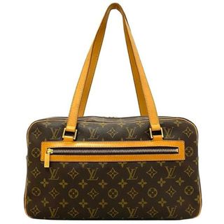 ルイヴィトン(LOUIS VUITTON)のルイ ヴィトン トートバッグ シテ MM ブラウン ベージュ モノグラム M51181 美品 モノグラムキャンバス ヌメ革 中古 FL0032 LOUIS VUITTON 茶色 肩掛け ファスナー 四角 ヴィンテージ 定番 人気 ロゴ(トートバッグ)