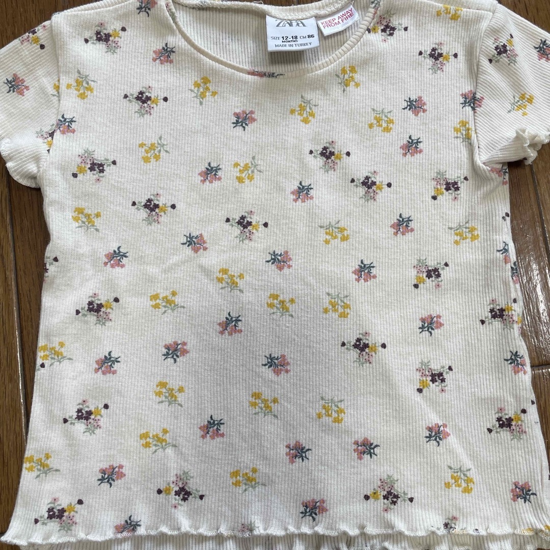 ZARA KIDS(ザラキッズ)のザラベビー 80 半袖リブTシャツ キッズ/ベビー/マタニティのベビー服(~85cm)(Ｔシャツ)の商品写真