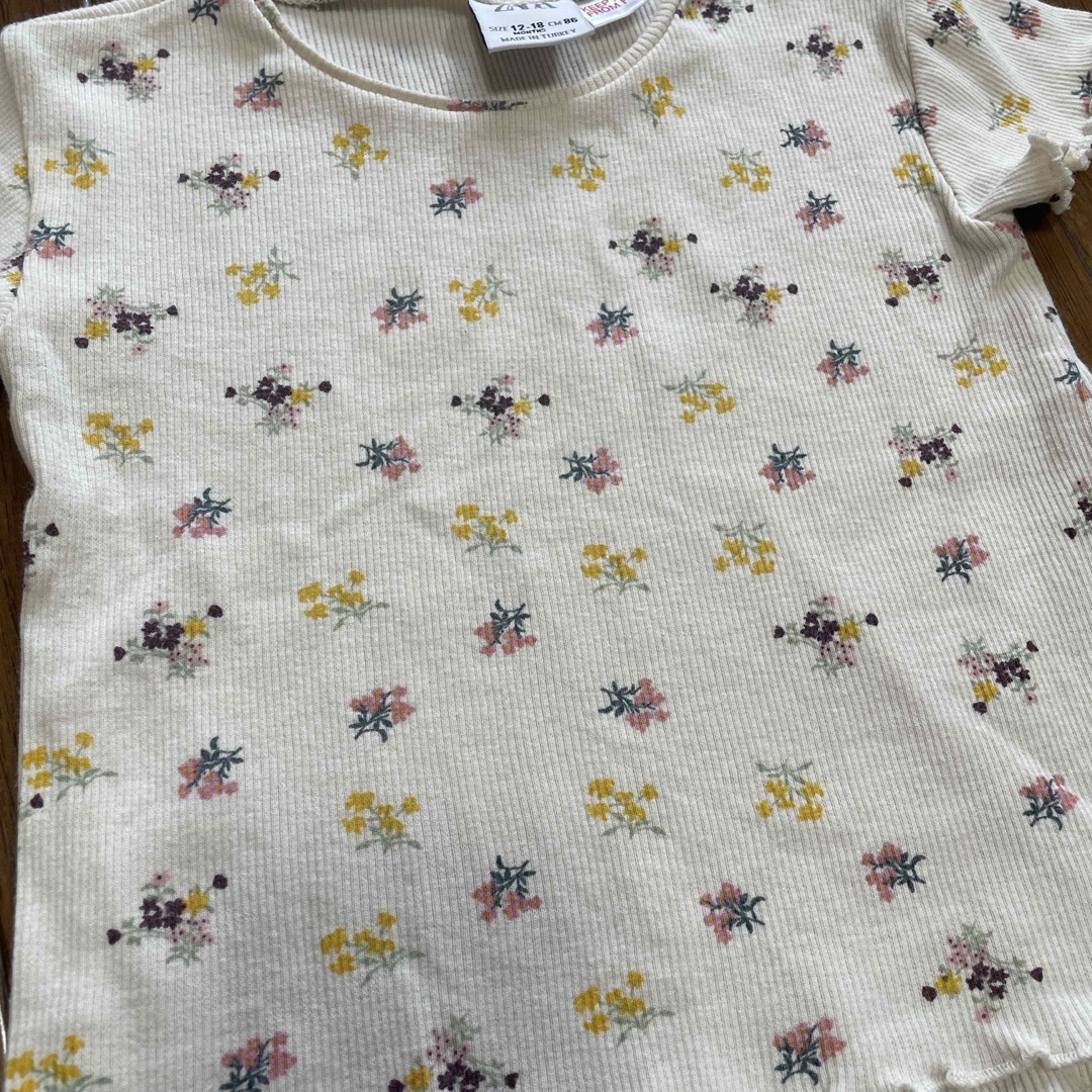 ZARA KIDS(ザラキッズ)のザラベビー 80 半袖リブTシャツ キッズ/ベビー/マタニティのベビー服(~85cm)(Ｔシャツ)の商品写真