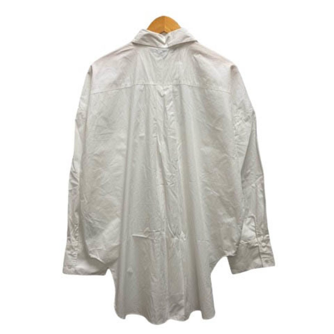 ZARA(ザラ)のザラ ZARA シャツ カジュアルシャツ 綿 無地 長袖 XL 白 レディース レディースのトップス(シャツ/ブラウス(長袖/七分))の商品写真