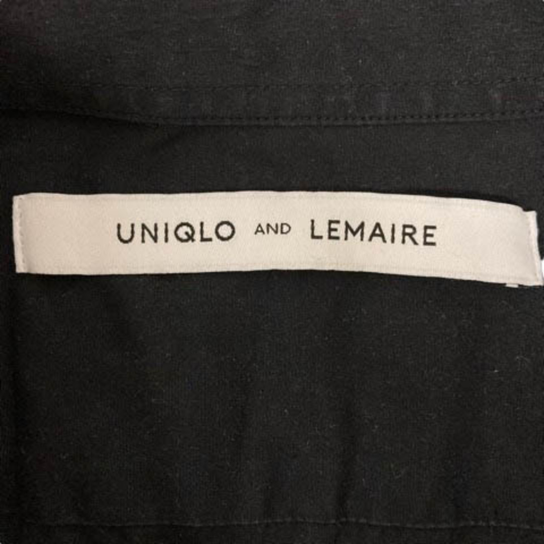 UNIQLO(ユニクロ)のユニクロ LEMAIRE カジュアルシャツ 綿 無地 長袖 M 紺 レディース レディースのトップス(シャツ/ブラウス(長袖/七分))の商品写真