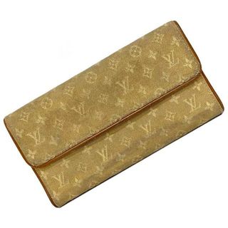 ルイヴィトン(LOUIS VUITTON)のルイ ヴィトン 三つ折り 長財布 ポルトトレゾール インターナショナル ベージュ キャメル モノグラム ミニ M92444 財布 キャンバス レザー 中古 CA0094 LOUIS VUITTON ホック 折り財布 ロゴ 総柄 定番(財布)