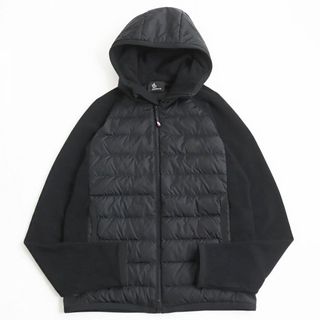 モンクレール(MONCLER)の極美品●2021年製 モンクレール グルノーブル ロゴ入り WZIP フード付き フリース切替 ダウンジャケット ブラック M 国内正規品 メンズ(ダウンジャケット)