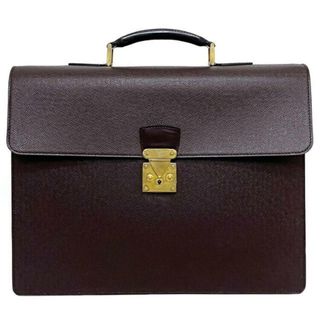 ルイヴィトン(LOUIS VUITTON)のルイ ヴィトン ビジネスバッグ セルヴィエット モスコバ ボルドー アカジュ タイガ M30036 美品 レザー 中古 MI0918 LOUIS VUITTON 書類バッグ ブリーフケース LV ヴィンテージ ビジネス フラップ(その他)