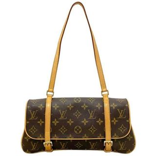 ルイヴィトン(LOUIS VUITTON)のルイ ヴィトン ハンドバッグ マレル ブラウン ベージュ モノグラム M51157 美品 モノグラムキャンバス ヌメ革 中古 VI1004 LOUIS VUITTON 肩掛け セミショルダー フラップ ヴィンテージ ベルト(ショルダーバッグ)