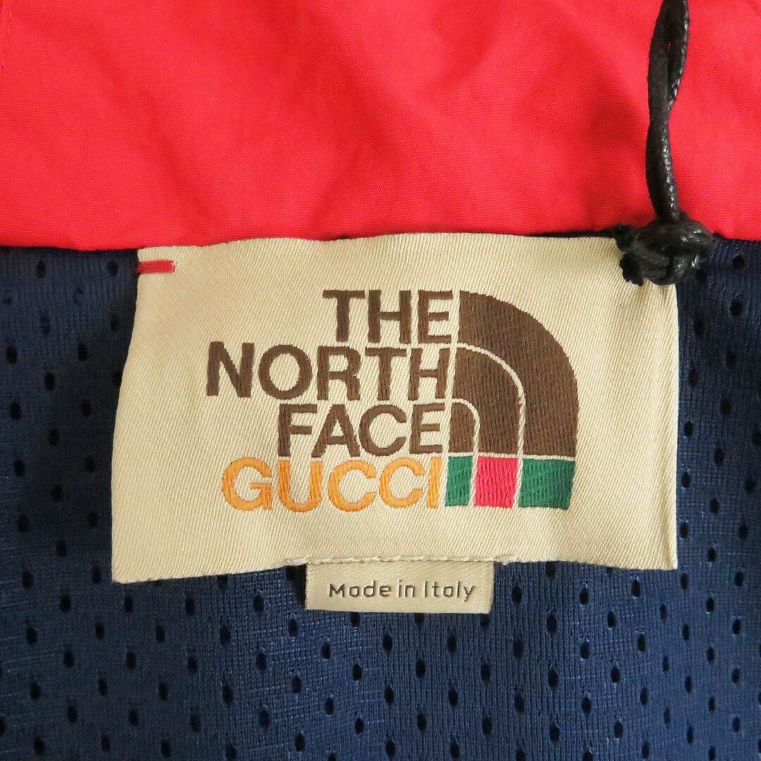 Gucci(グッチ)の未使用品□22SS GUCCI×THE NORTH FACE グッチ ノースフェイス 671462 ナイロン切替 ジップパーカー/フーディー ブルー/レッド S 伊製 正規 メンズのトップス(パーカー)の商品写真