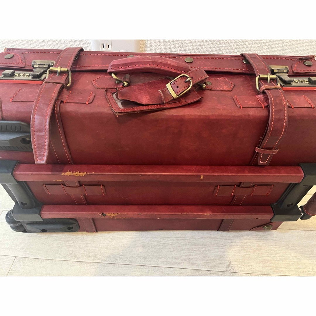 siffler(シフレ)のシフレ　ユーラシアトランク　レッド　豚革 レディースのバッグ(スーツケース/キャリーバッグ)の商品写真