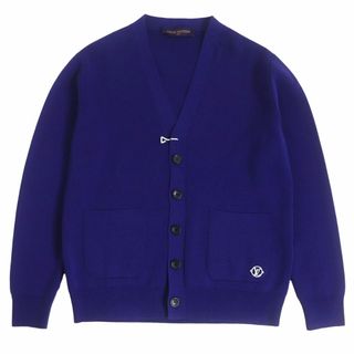 ルイヴィトン(LOUIS VUITTON)の未使用品□22AW ルイヴィトン 1AA4T4 LVサークルロゴ フックディティール コットンニット 長袖 カーディガン/セーター ブルー XS 伊製 正規(カーディガン)