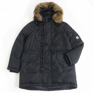 モンクレール(MONCLER)の美品□21-22AW MONCLER/モンクレール AJA GIUBBOTTO エコファー フーデッド WZIP ダウンジャケット/コート ブラック 2 国内正規品 メンズ(ダウンジャケット)